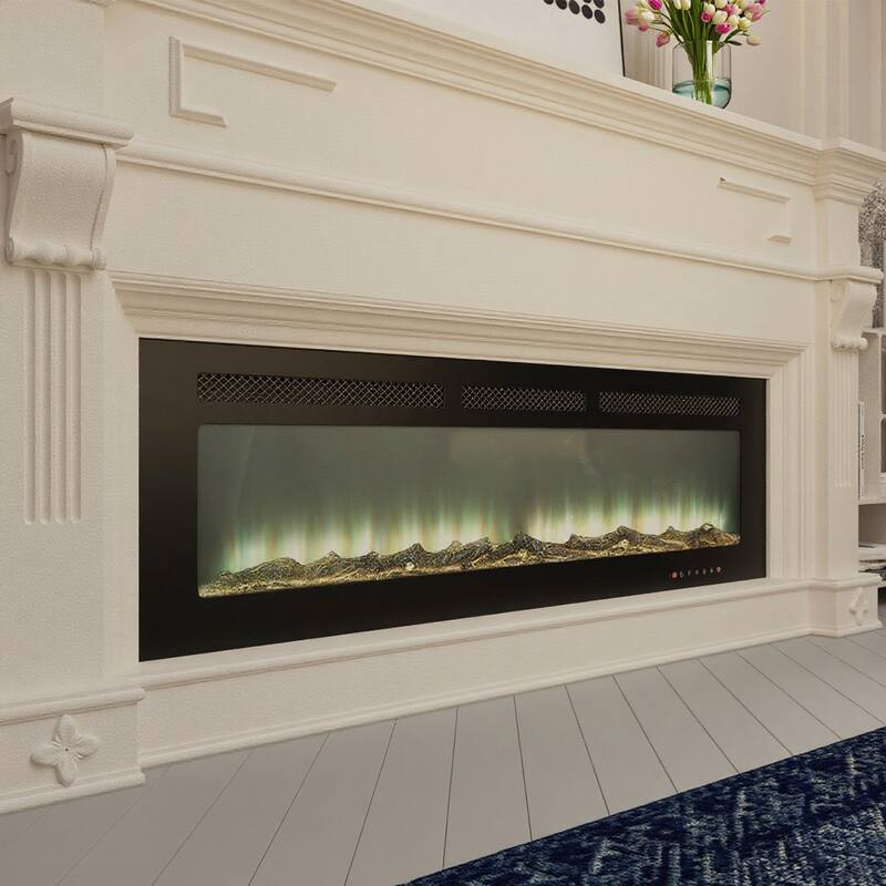 Wall Mounted Electric Fireplace Heater with 12 Flame Colors