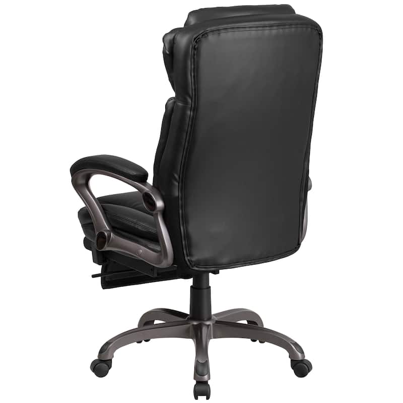 High Back LeatherSoft Reclining Ergonomic Chair with Outer Lumbar Cushion