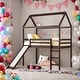 Twin Loft Bed House Bed With Slide,Solid Construction for Home - Bed ...