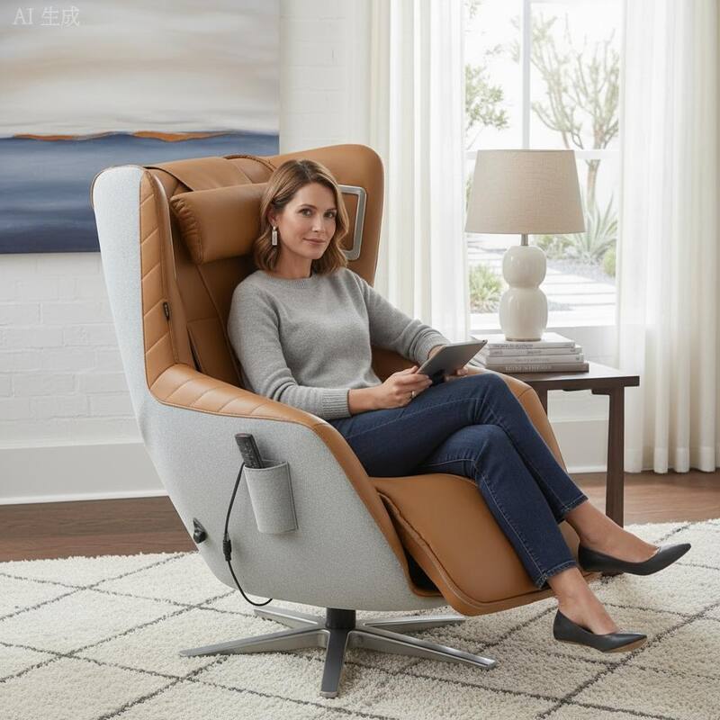 Advanced Zero Gravity Massage Chair Dual Heat Bluetooth Speaker System - Brown