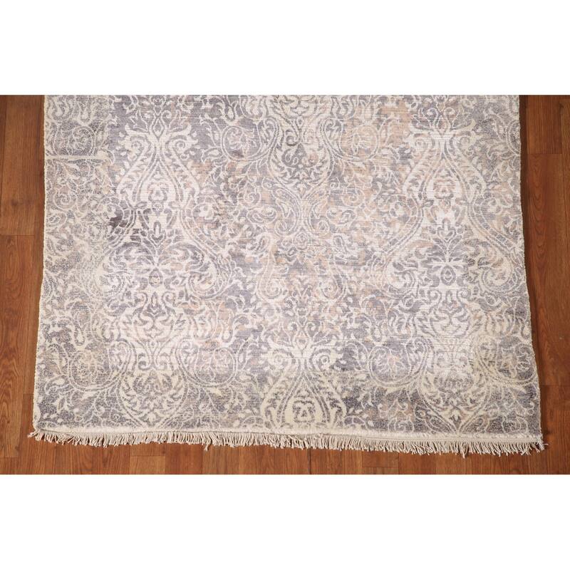 Striped Abstract Accent Rug Hand-Knotted Oriental Wool Carpet - 3'10"x 5'10"