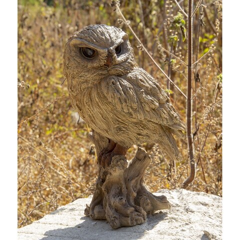 Hi-Line Gift TRUMPET OWL -DRIFTWOOD LOOK-