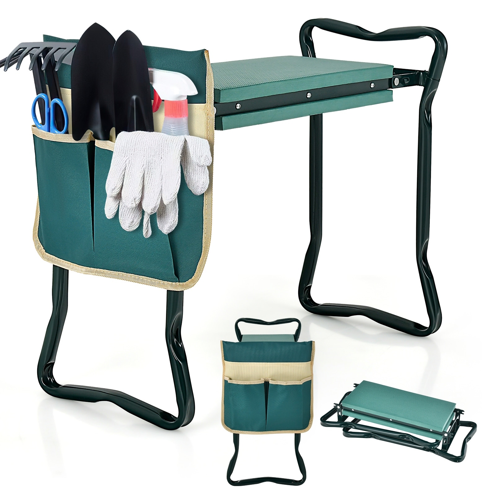 Costway Folding Sturdy Garden Kneeler Gardener Kneeling Pad & Cushion - See Details