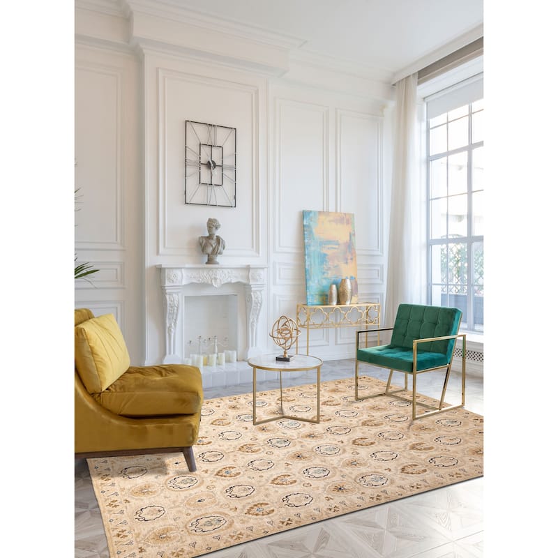 ECARPETGALLERY Hand-knotted Signature Collection Ivory Wool Rug - 9'11 x 14'1