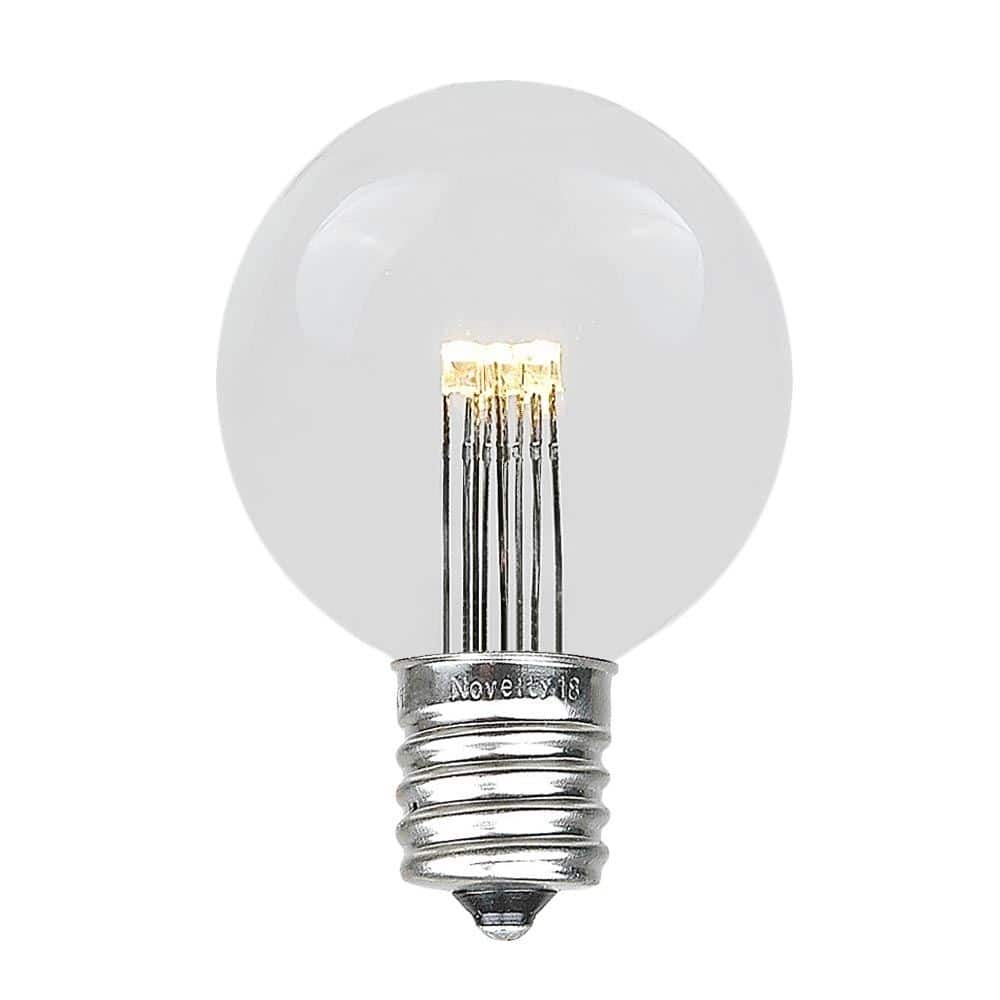 25 Pack LED G50 Outdoor Patio Globe Replacement Bulbs, Warm White, E17/C9 Base