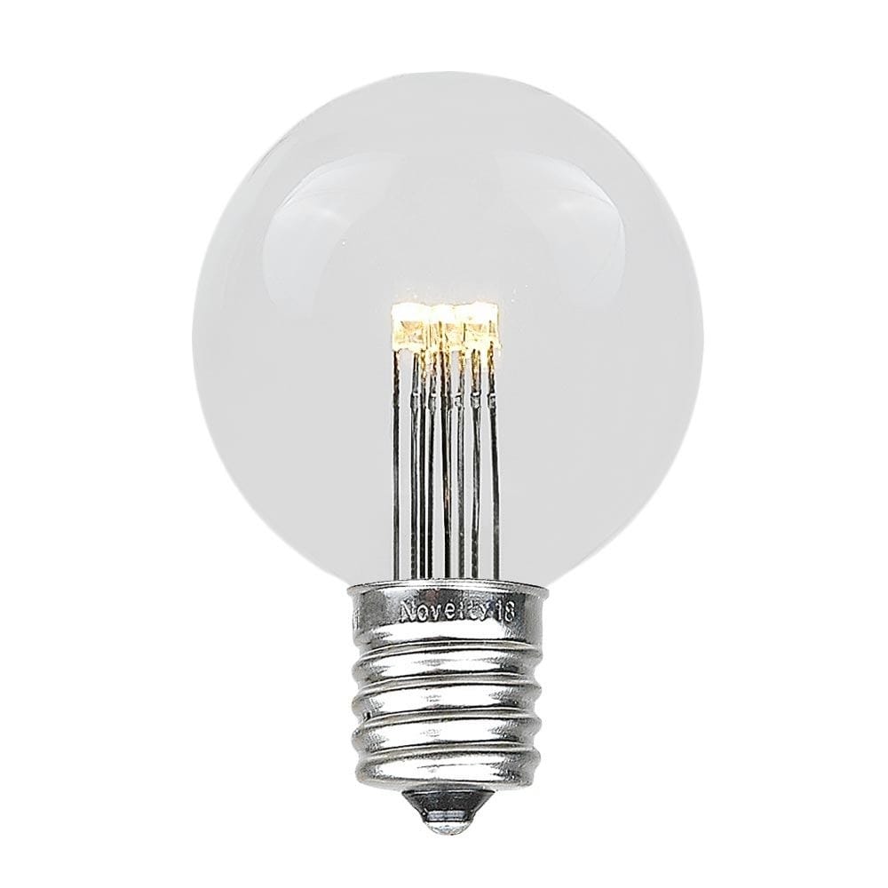 25 Pack LED G50 Outdoor Patio Globe Replacement Bulbs, Warm White, E17/C9 Base