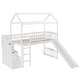 preview thumbnail 14 of 12, Modern and Playful Design Wood Loft Bed with Slide, Ladder, Storage Stairs and Roof, Twin size, White