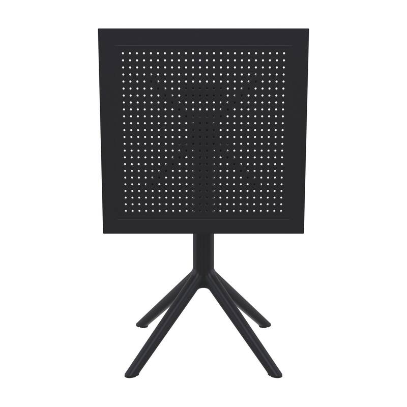 29.5" Black Folding Square Outdoor Patio Dining Table