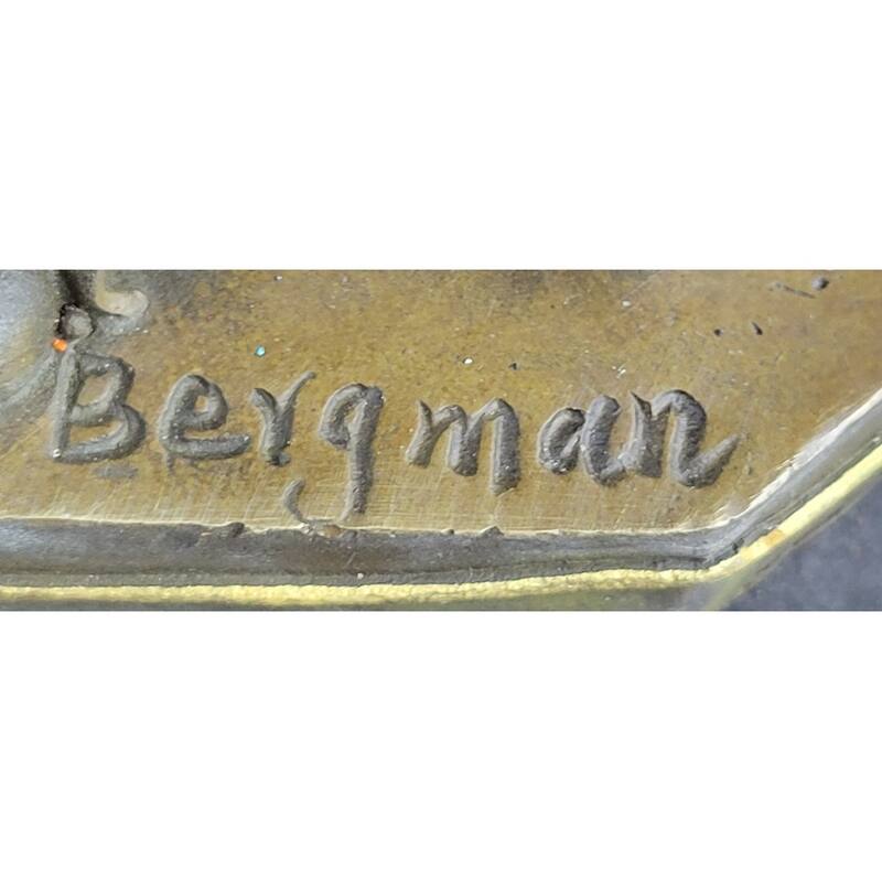 Peeping Ali Arabic Turkish Harem Bronze Statue Sculpture Figure By Franz Bergman 14 Inches X 8 Inches