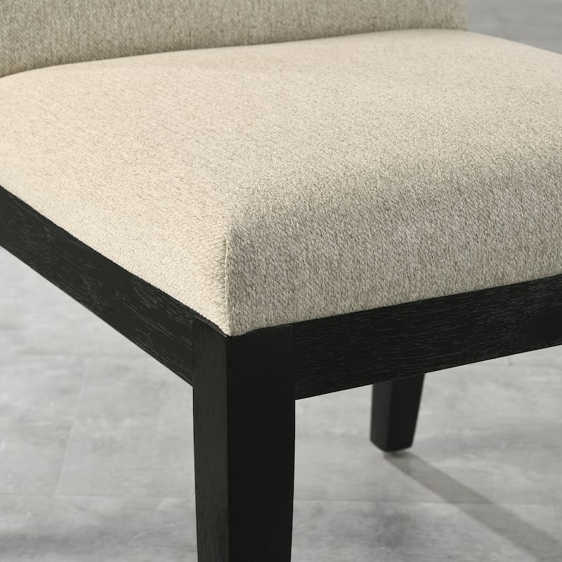 Upholstered Dining Chair Vanity Chair with Wood Legs, Set of 2 Leisure Chair Coffee Chair with Backrest