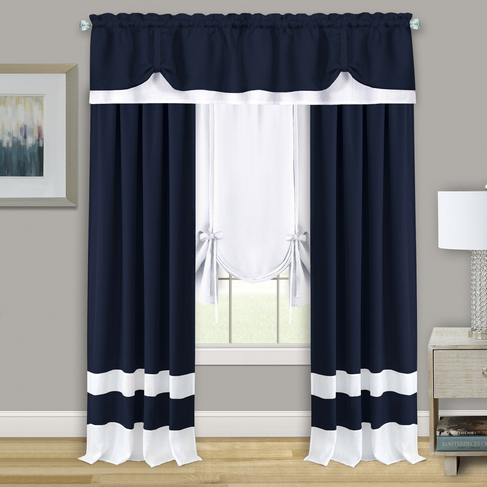 Darcy Window Curtain Tie Up Shade - 58x63-image