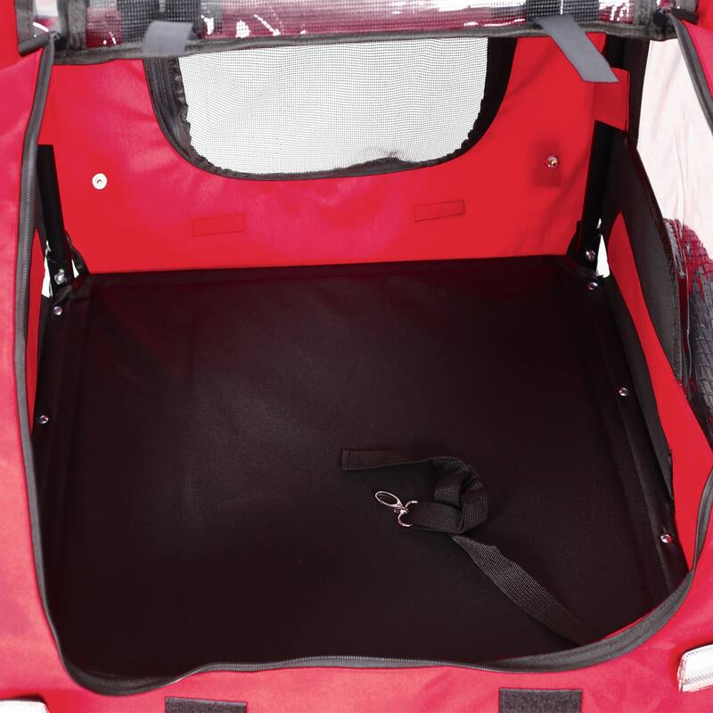 Foldable Dog Bike Trailer with Steel Frame, 16-Inch Wheels, and 88lb Capacity
