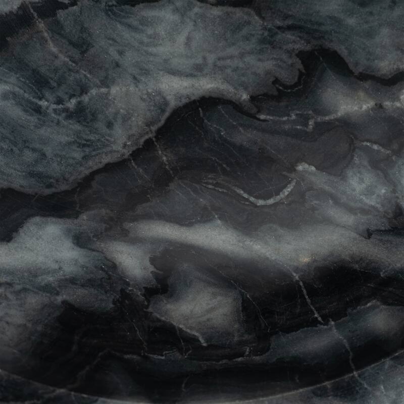 Sagebrook Home 12" Dazey Grey Marble Bowl, 7"H, Gold Base - 12" x 12" x 7"