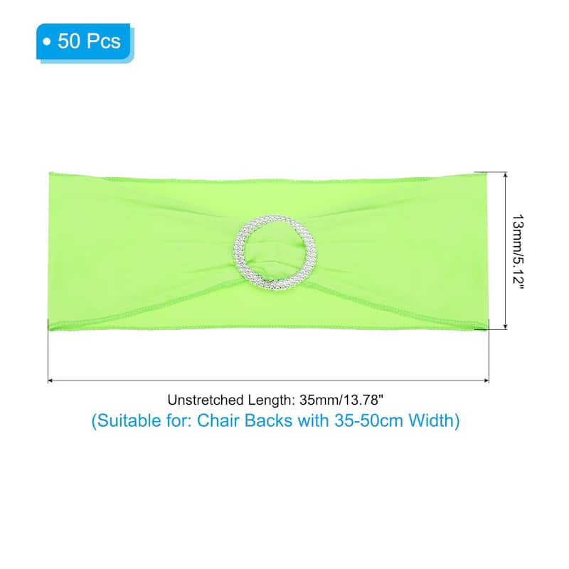 Chair Bows Sash 50 Pcs Stretch Chair Cover Band Elastic Chair Tie - Apple Green