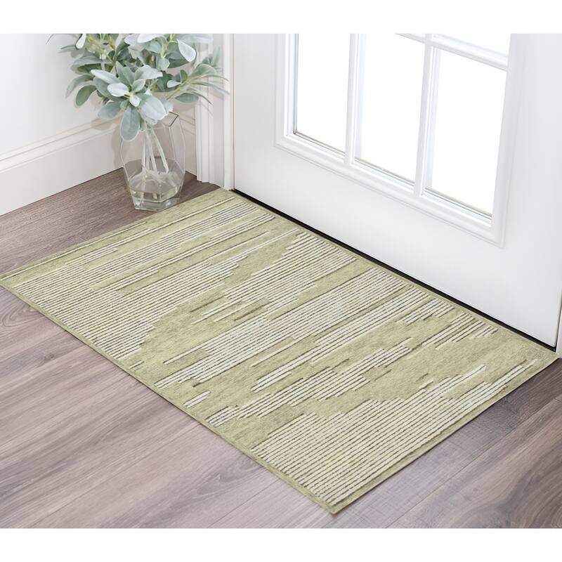 HomeRoots Striped Lodge Rectangle Area Rug - 36.00 in. x 24.00 in.  x 0.45 in.