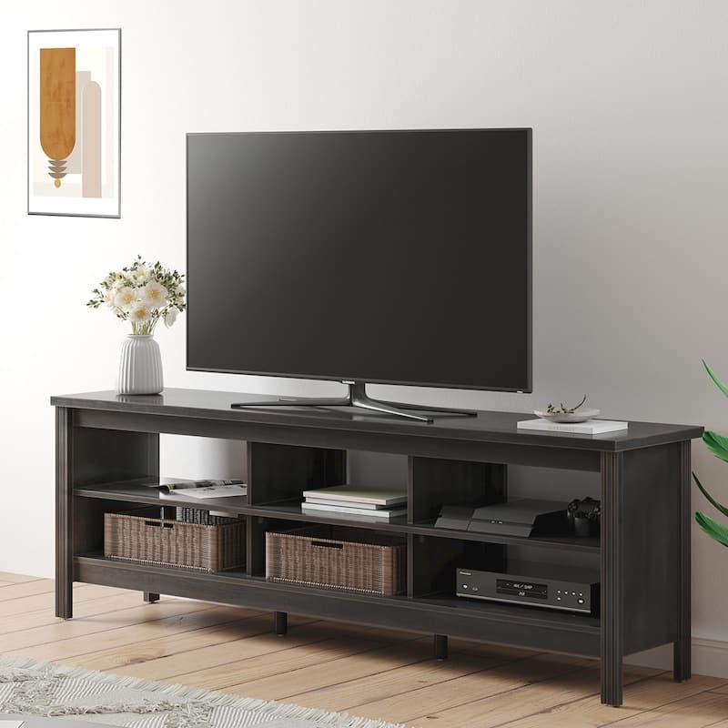 TV Stand for 75 Inch TV, Wood Entertainment Center with Storage, 70"