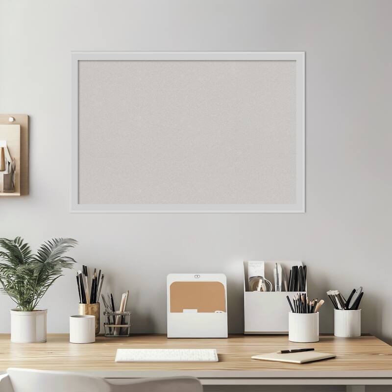 Incline Silver Wood Framed Cork Board - Bulletin Board, Organization Board, Pin Board