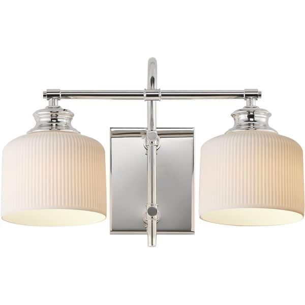 slide 2 of 10, Maxim 21492WT Bisque 2 Light 10" Tall Wall Sconce Polished Nickel