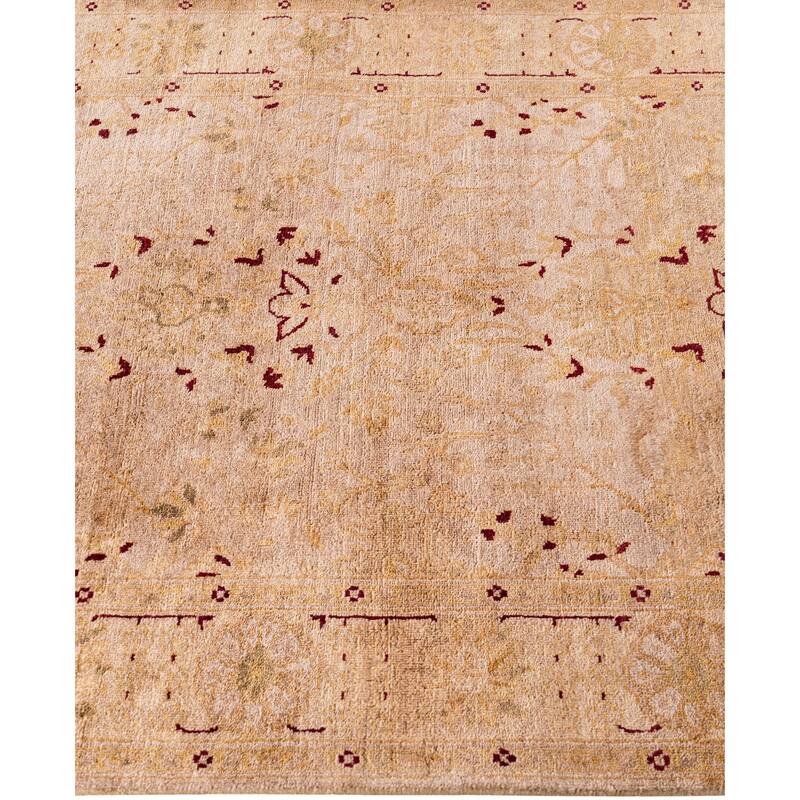 Overdyed One-of-a-Kind Hand-Knotted Runner Rug - Beige - 3' 0" x 14' 1"