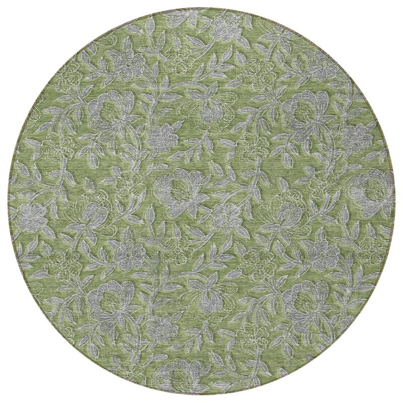 HomeRoots Floral Transitional Rectangle Outdoor Rug