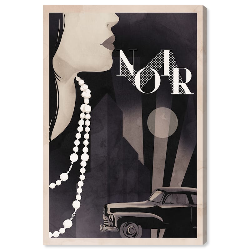 Wynwood Studio Canvas Fashion and Glam Of Noir Black and Light Gray Modern & Contemporary Wall Art Canvas Print