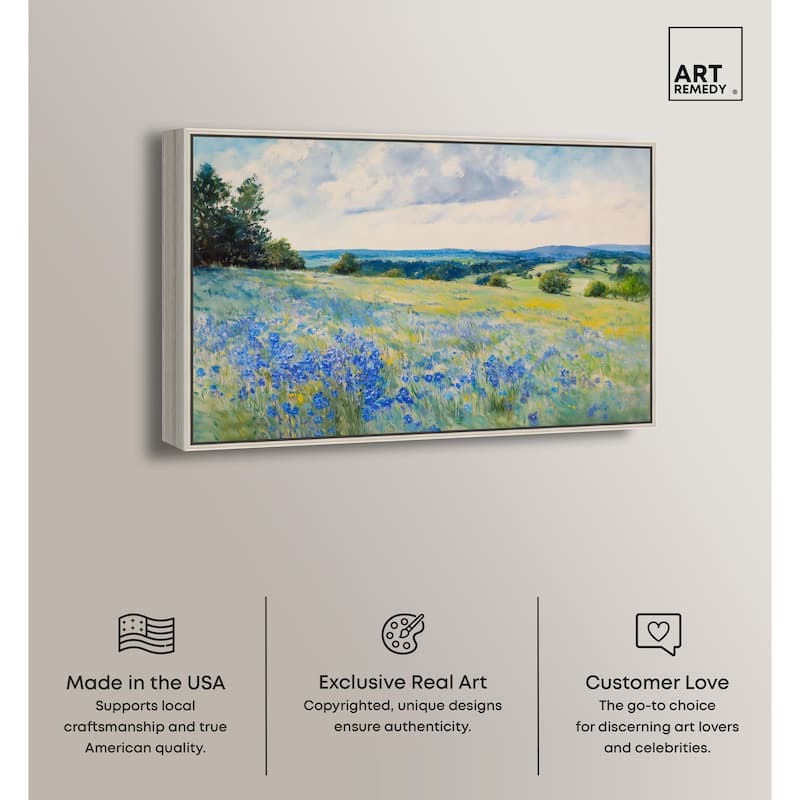 Sky Over Blue Fields Canvas by Art Remedy