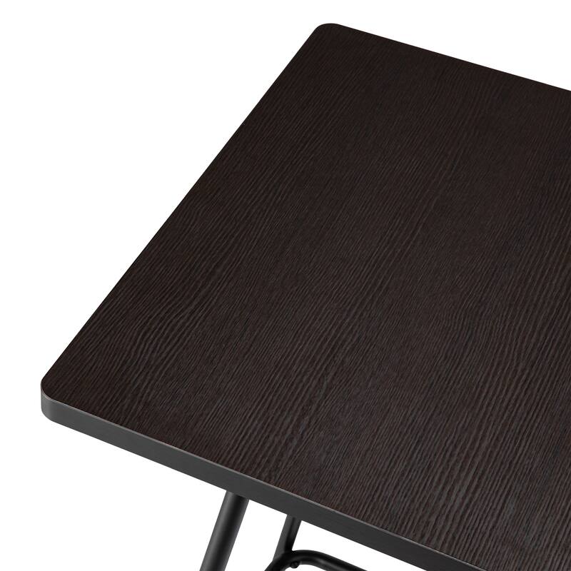 Glitzhome Small Space Set of 3 Swivel High Bar Stool Kitchen Chairs & Square Wood Top Pub Table