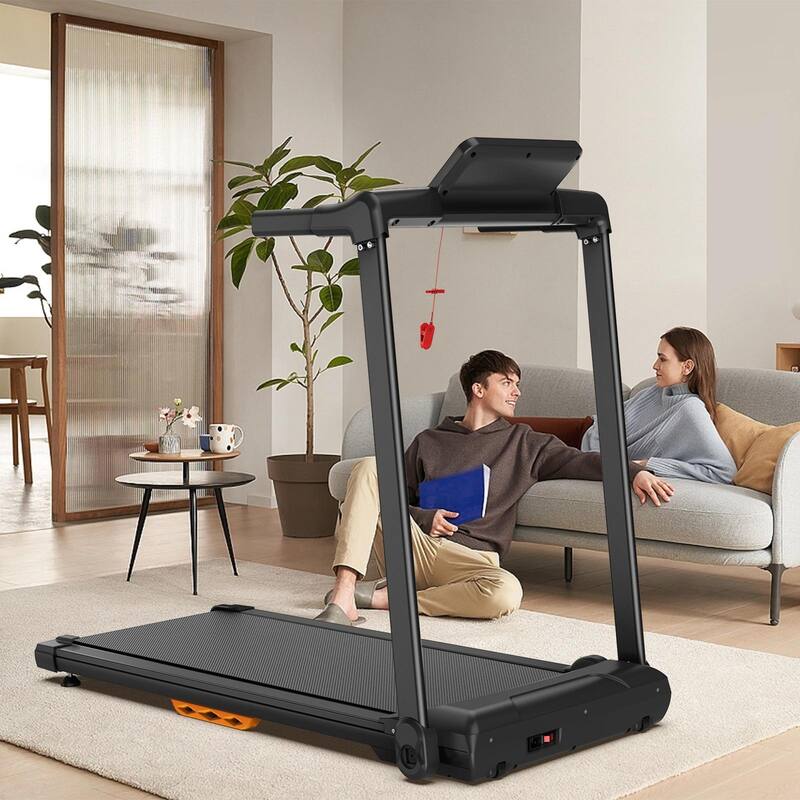 Walking Mat Treadmills Portable for Home LED Display, 265 LB Capacity, Space-Saving Compact Walking Jogging Running Machine