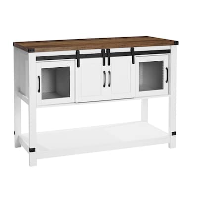 Coffee Bar Cabinet 4-Tier Coffee Bar Table with Barn Doors for Living Room - Multi