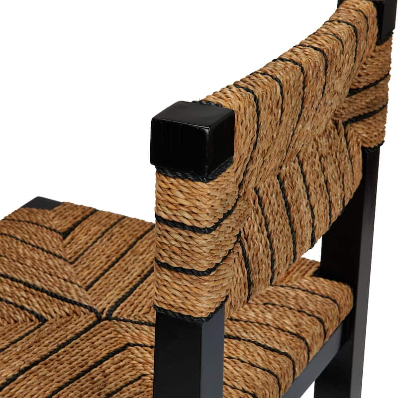 Willowbrook Solid Wood and Natural Woven Seagrass Rope Counter Stool