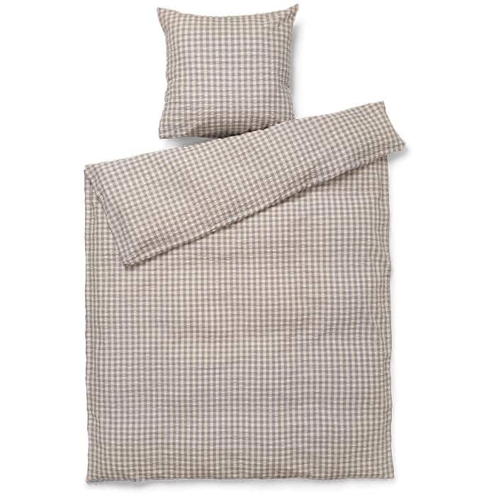 JUNA Bæk&Bølge Duvet Cover Set, Grey/Birch