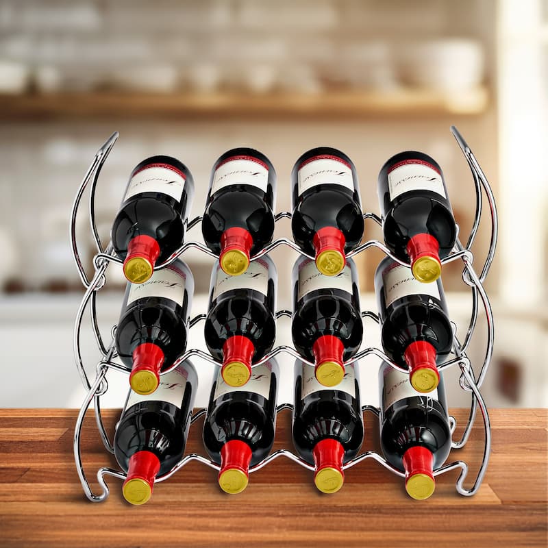 Metal Detachable Wine Rack - 3 Tier, Copper - 14" L x 16.5" W x 7" D