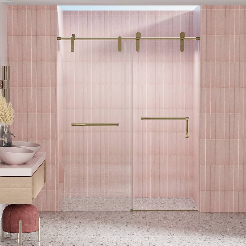 56-60"W x 76"H Single Sliding Glass Shower Door