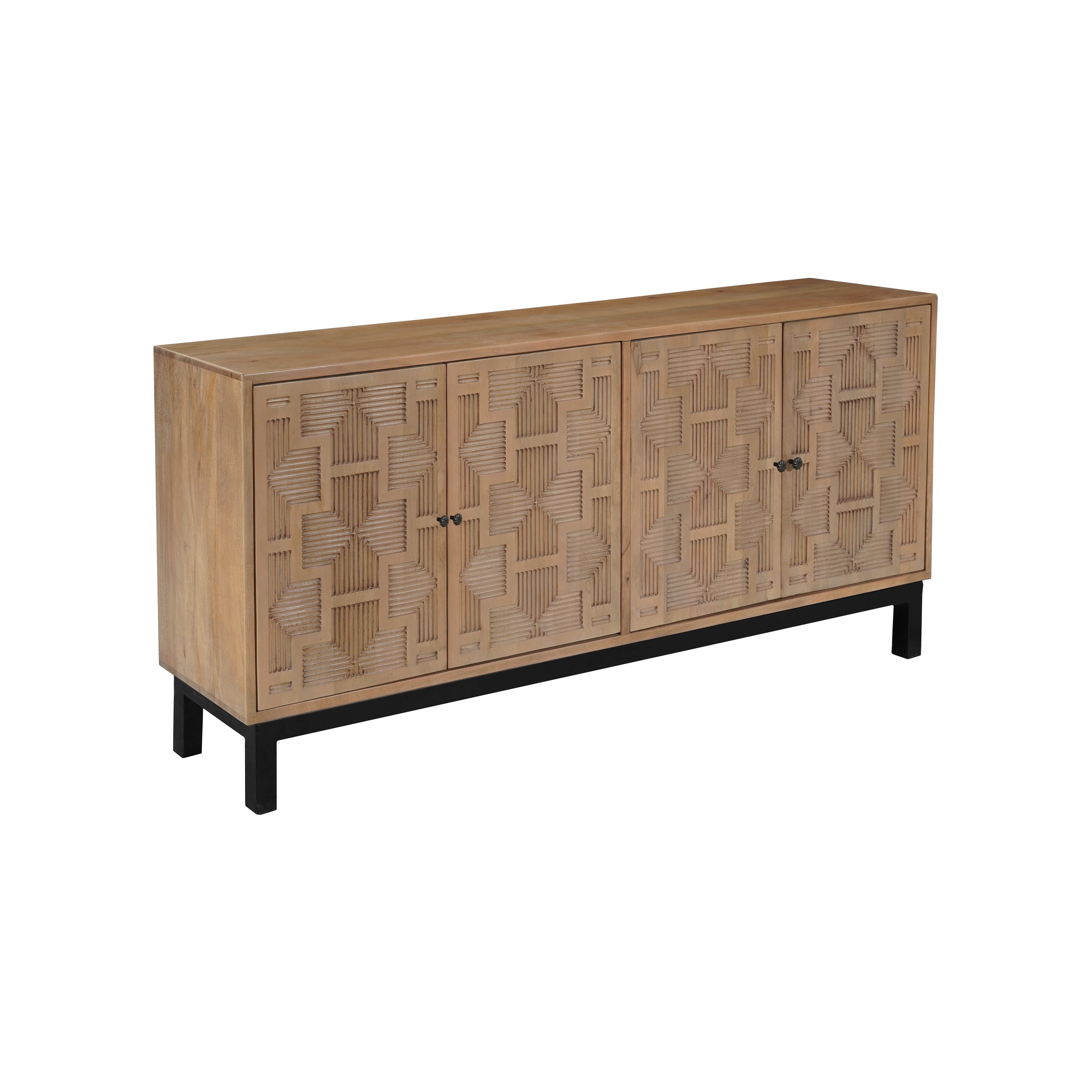 Ava 4-door Carved Solid Wood Sideboard