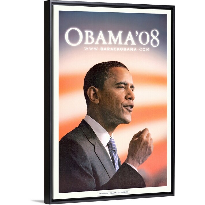 Shop Barack Obama 2008 Black Float Frame Canvas Art Overstock 26973102