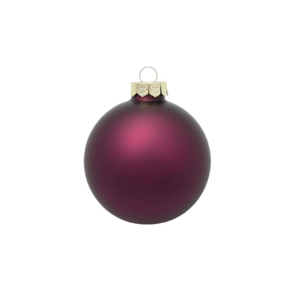 Matte Finish Glass Christmas Ball Ornaments 1.25" (30Mm) Purple 40Ct