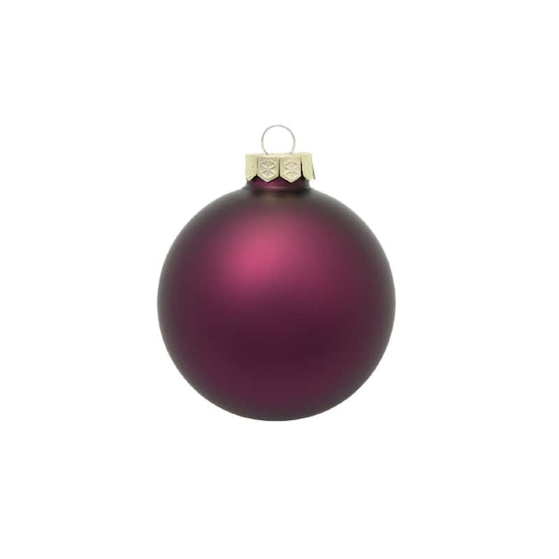 Matte Finish Glass Christmas Ball Ornaments 3.25" (80Mm) Purple 8Ct