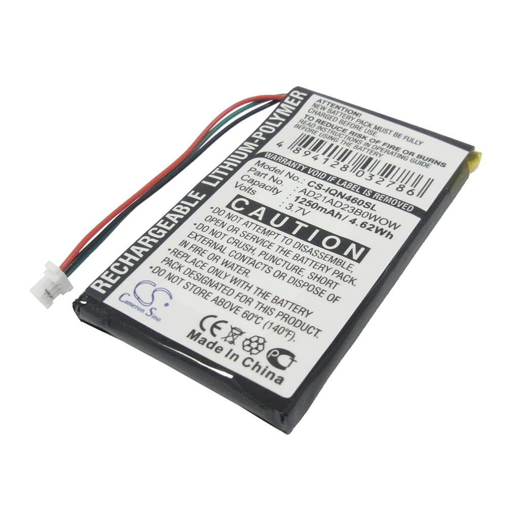 Battery for Garmin AD21AD23B0WOW Nuvi 465 465LTM 465T GPS CS-IQN460SL 1250mAh - Black