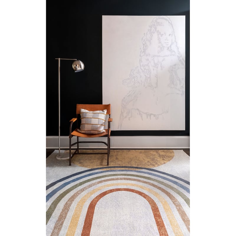 Livabliss Kids & Tween Lillian Novelty Washable Area Rug - 7'10" x 10' - Greige Multi