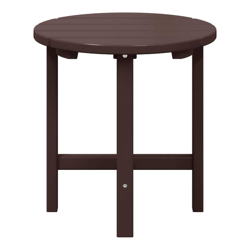 Polytrends Altura Eco-friendly All Weather Round 18" Side Table - Dark Brown