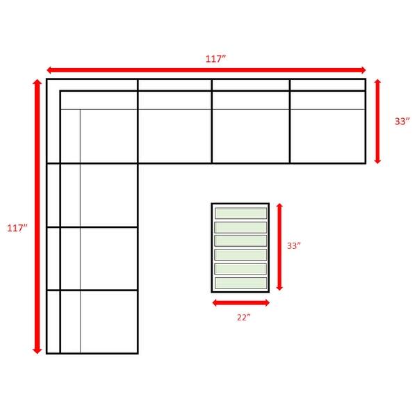 LSI 8 Piece Rattan Sectional Seating Group with Cushions Bed Bath