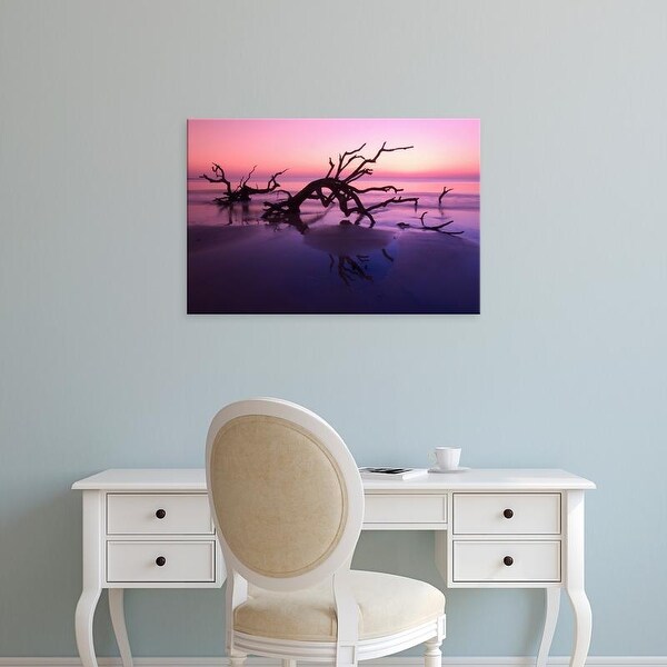 Easy Art Prints Joanne Wells's 'Tree Graveyard On Beach At Twilight' Premium Canvas Art