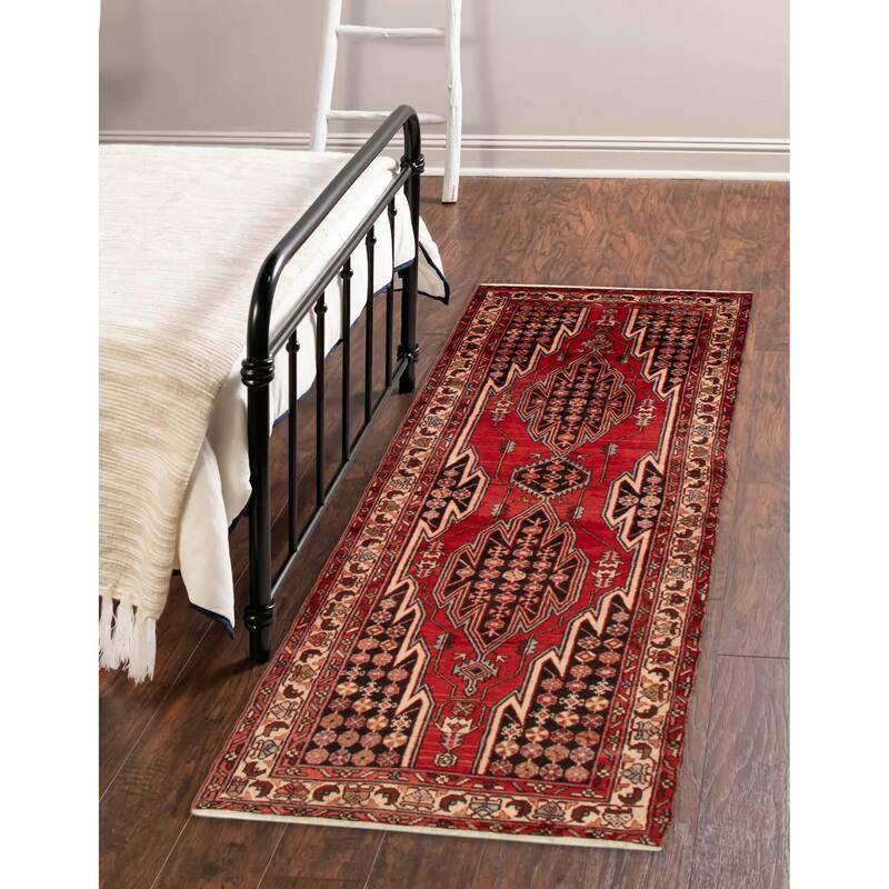 ECARPETGALLERY Hand-knotted Anadol Red Wool Rug - 3'6 x 10'0