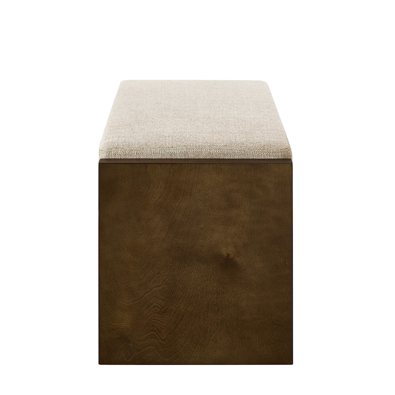 GDFStudio - Layla 47" Modern Linen Bench with Padded Seat & Shoe Rack