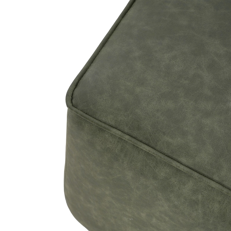 Square PU Leather Ottoman - Upholstered Footrest for Living Room