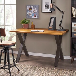 Jedidiah Acacia Wood and Iron Computer Desk by Christopher Knight Home