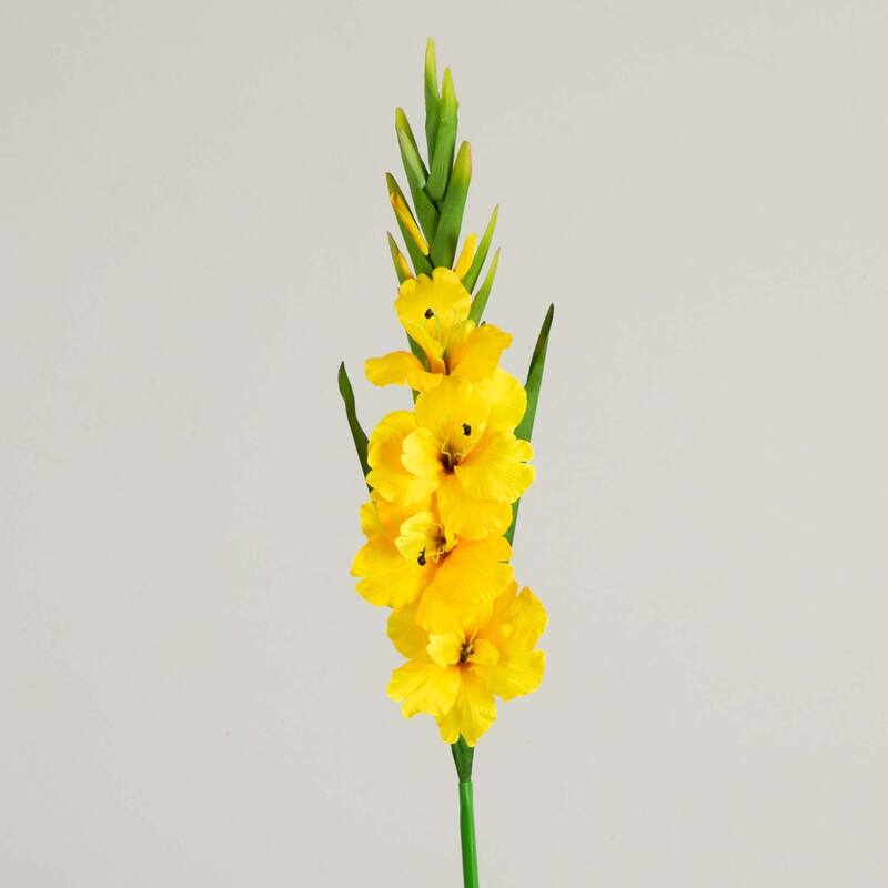 Gladiolus Floral Artificial Stem Sprays - 45" - Set of 3 - Yellow