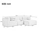 preview thumbnail 5 of 34, Roomfitters Modern Velvet Sectional Sofa with Detachable Ottoman, 4-Seater Couch with Pillows for Living Room