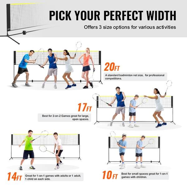 25FT Badminton Taining Net,Nylon Baided Mesh Potable