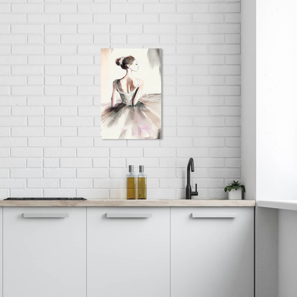 Wynwood Studio Fashion and Glam La Ballerina White and Cream White Traditional Wall Art Canvas Print